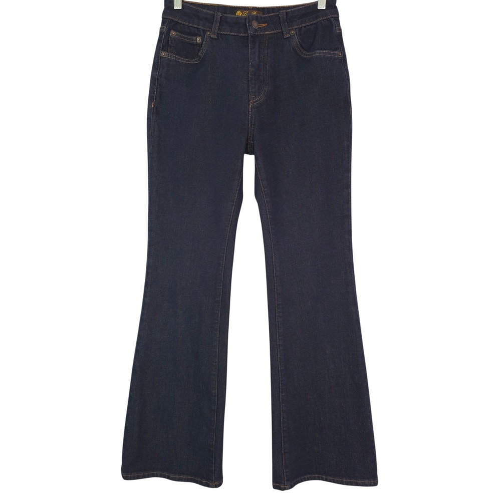 Loro Piana Cashdenim Flare Jeans Women 29 Dark Wash Italian Luxury Stretch Denim
